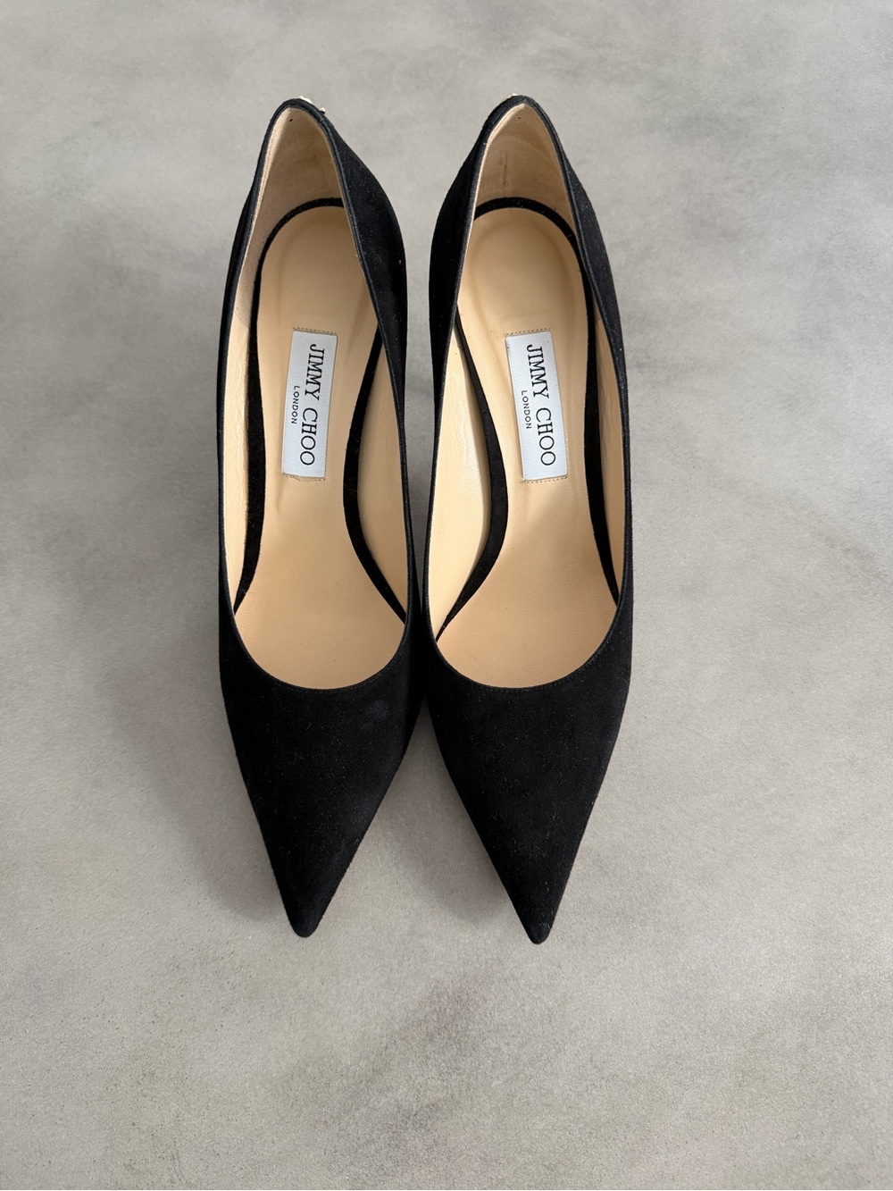 Jimmy Choo Love 85 Black Suede Pointed Toe Pumps